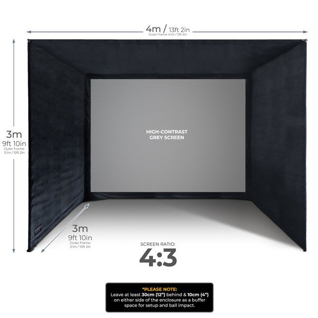 Golfsimulator Enclosure UltraMAX Grau 4 x 3 x 3 m