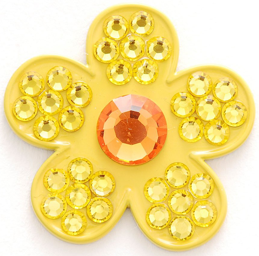 Flowers Swarovski Crystal Ballmarker Gelb-Orange