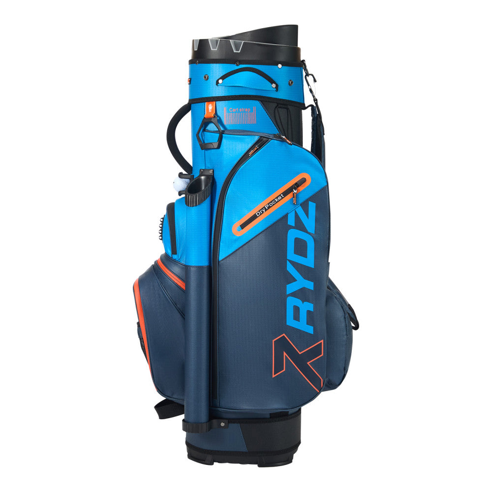 Lucky Nine Water-Resistant Cart Bag Navy/Light Blue/Orange