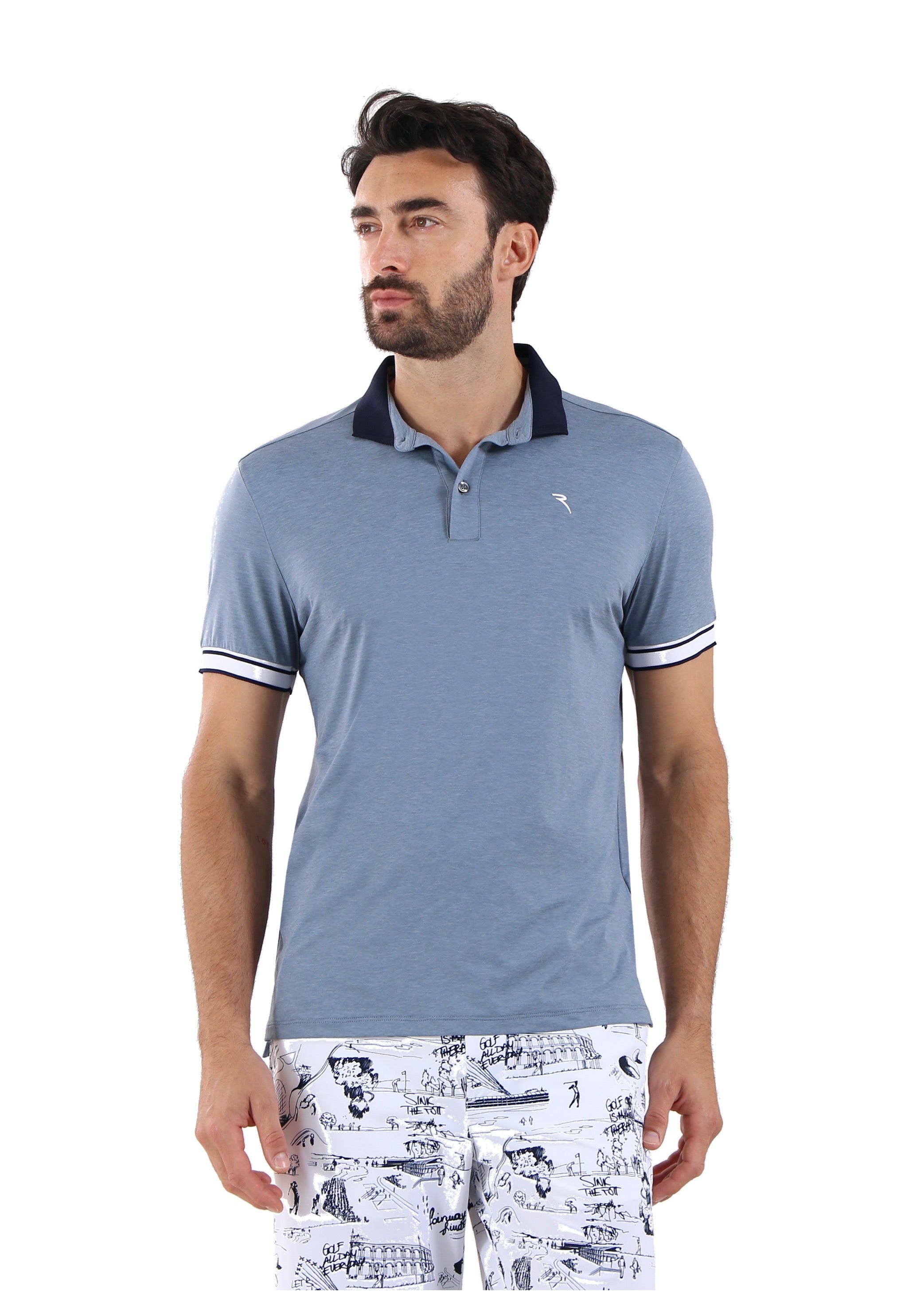 Astengo Polo Herren Grau