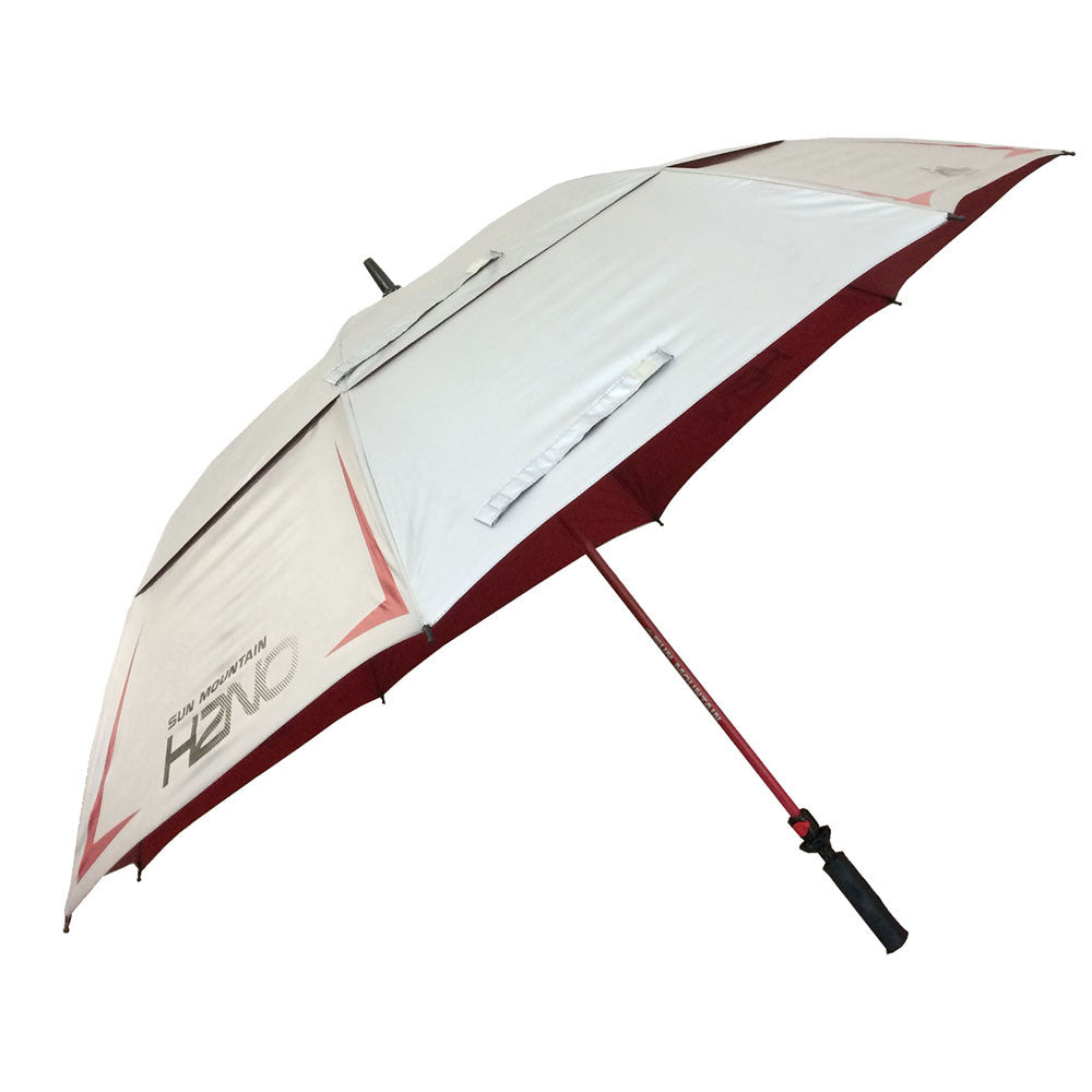 H2NO Chrome Golfschirm UPF 50 Silber/Rot