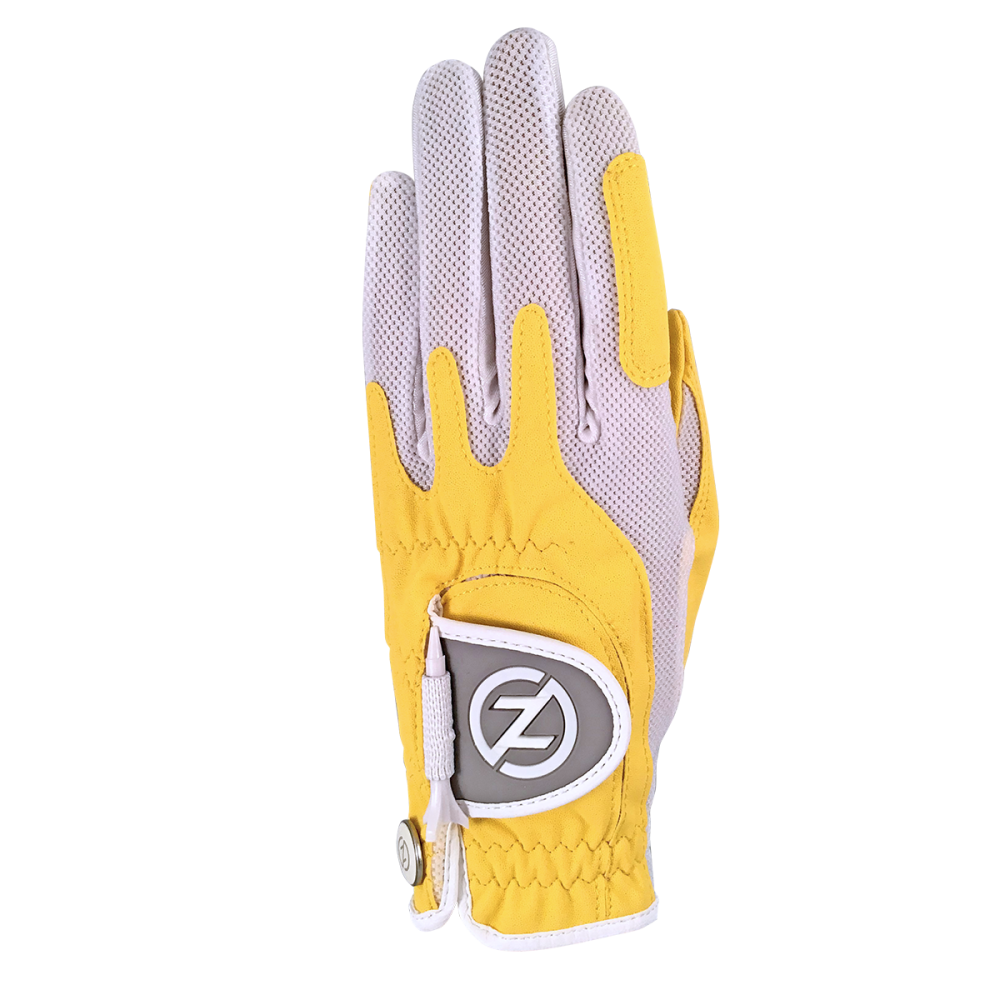 Zero Friction Compression-Fit Golf Glove Women's Yellow Left (for right-handed golfers)