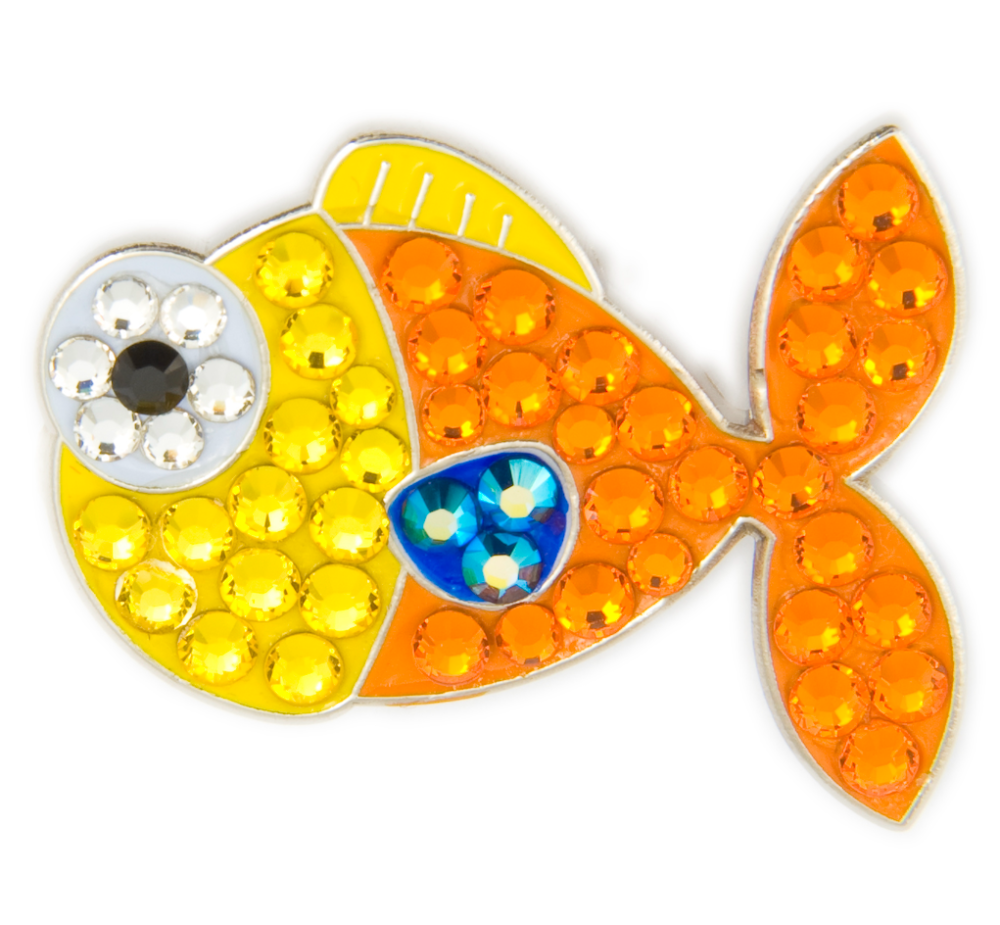 Marqueur de balle Style Swarovski Crystal poisson rouge