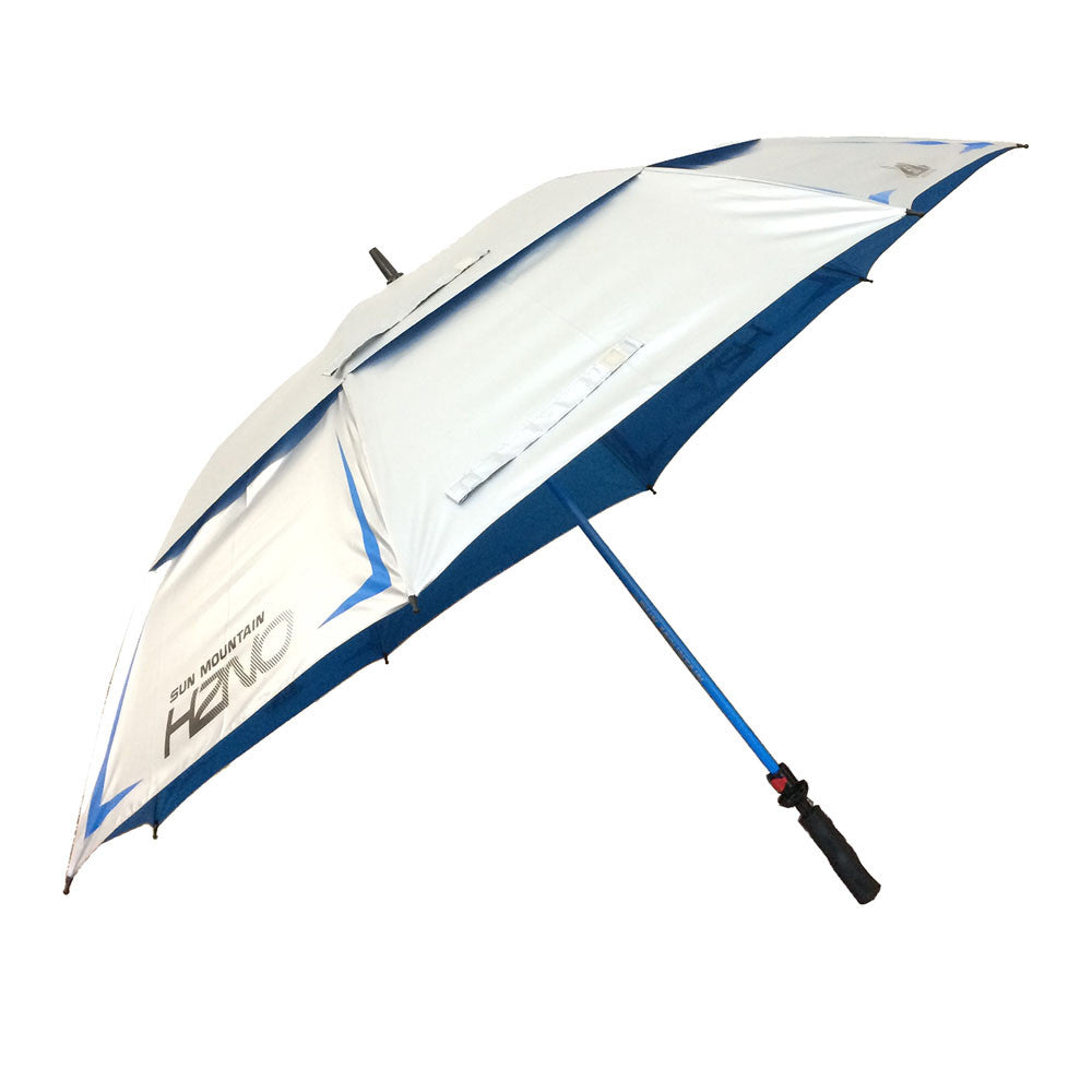 H2NO Chrome Golfschirm UPF 50 Silber/Blau