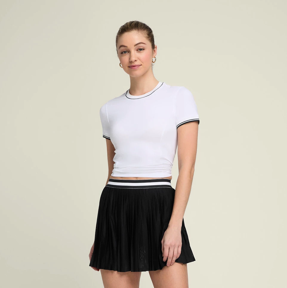 Team pleated skirt women black