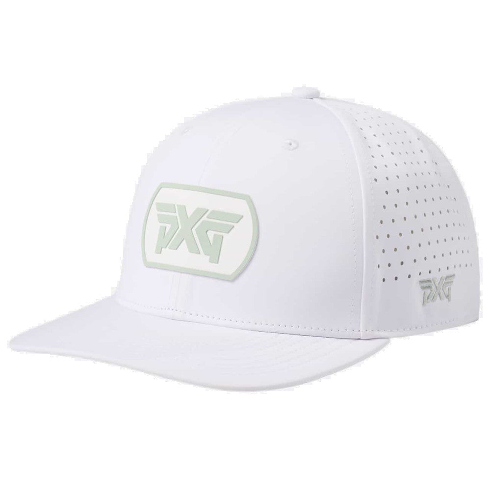 Dog Tag Structured Low Crown Snapback Cap Weiss/Grün