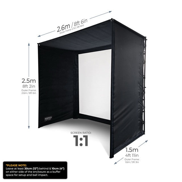 Golfsimulator Enclosure 2,6 x 2,5 x 1,5 m