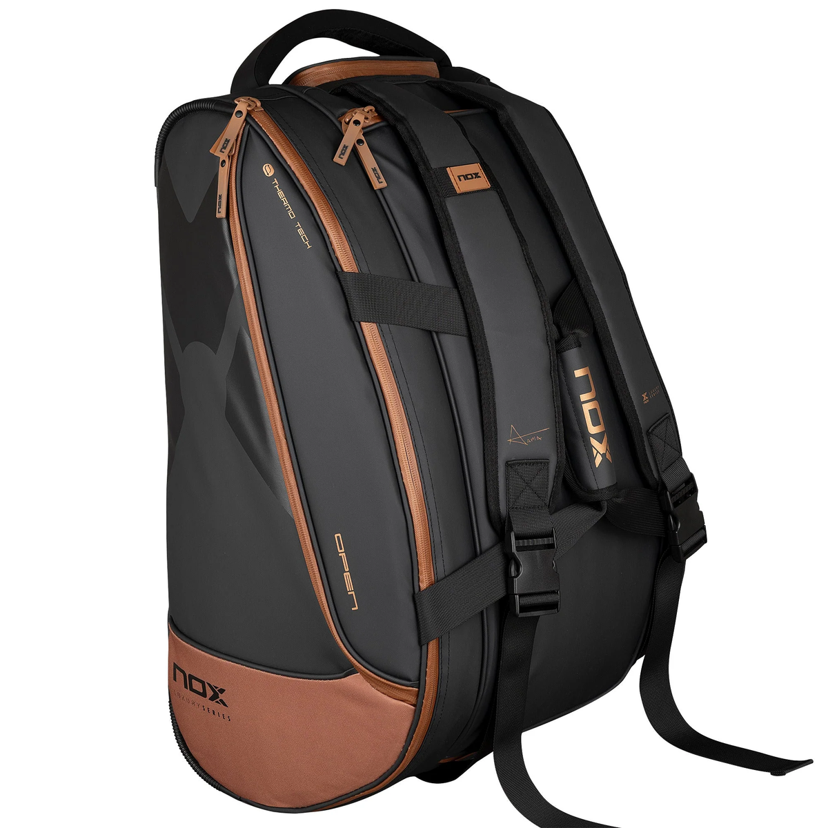 Luxury Open Padel Racket Bag Black/Brown