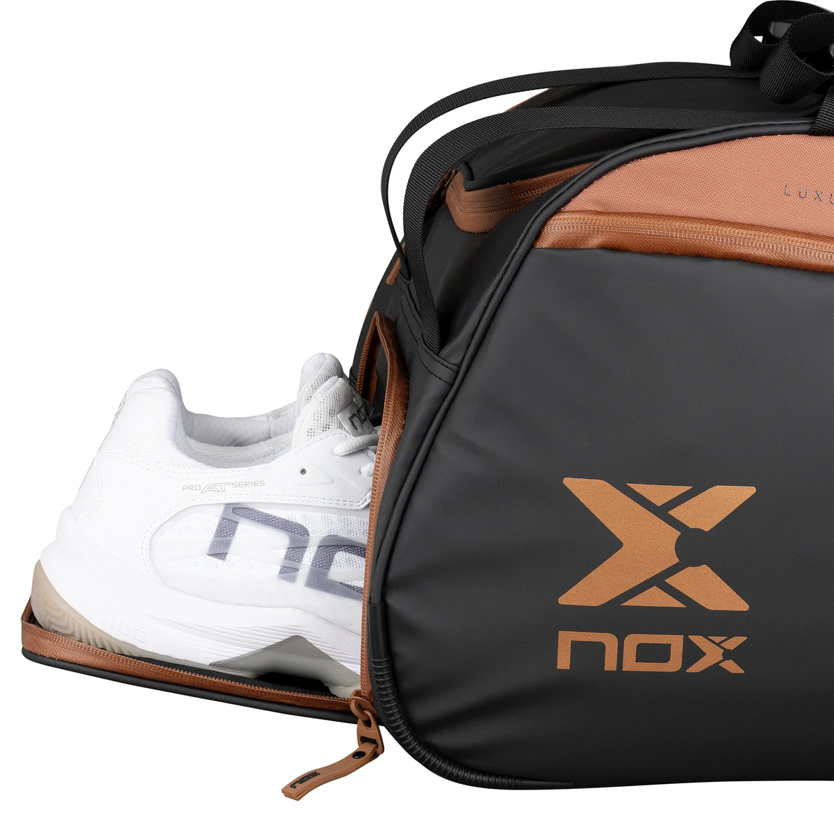 Luxury Open Padel Racket Bag Black/Brown