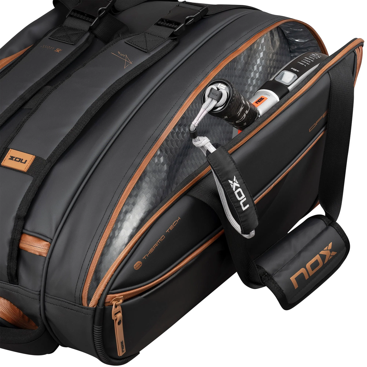 Luxury Open Padel Racket Bag Black/Brown
