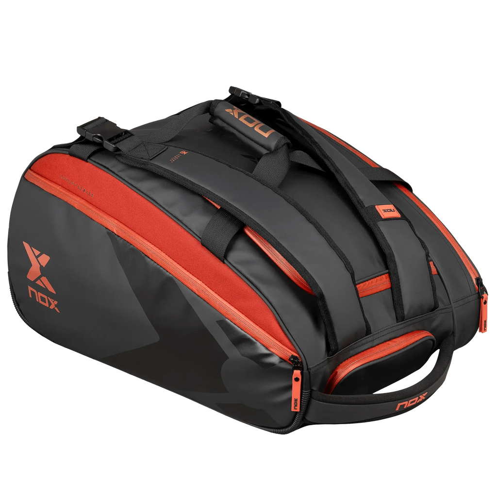 Luxury Open Padel Racket Bag Black/Red