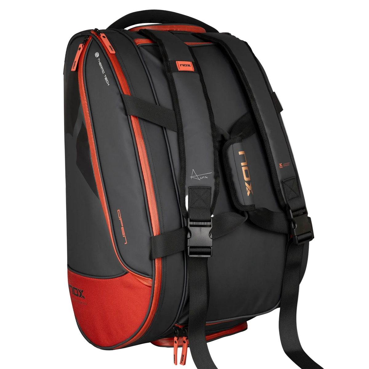 Luxury Open Padel Racket Bag Black/Red