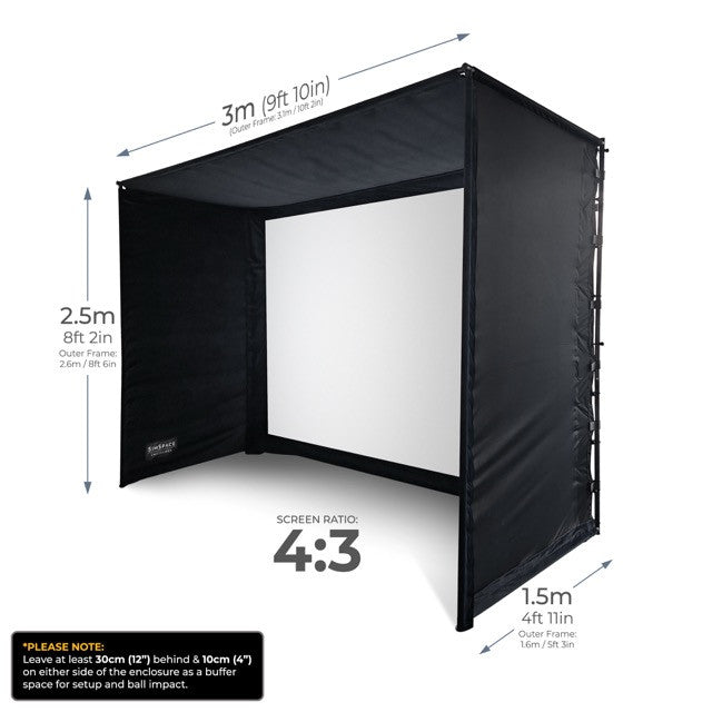 Golfsimulator Enclosure 3 x 2,5 x 1,5 m