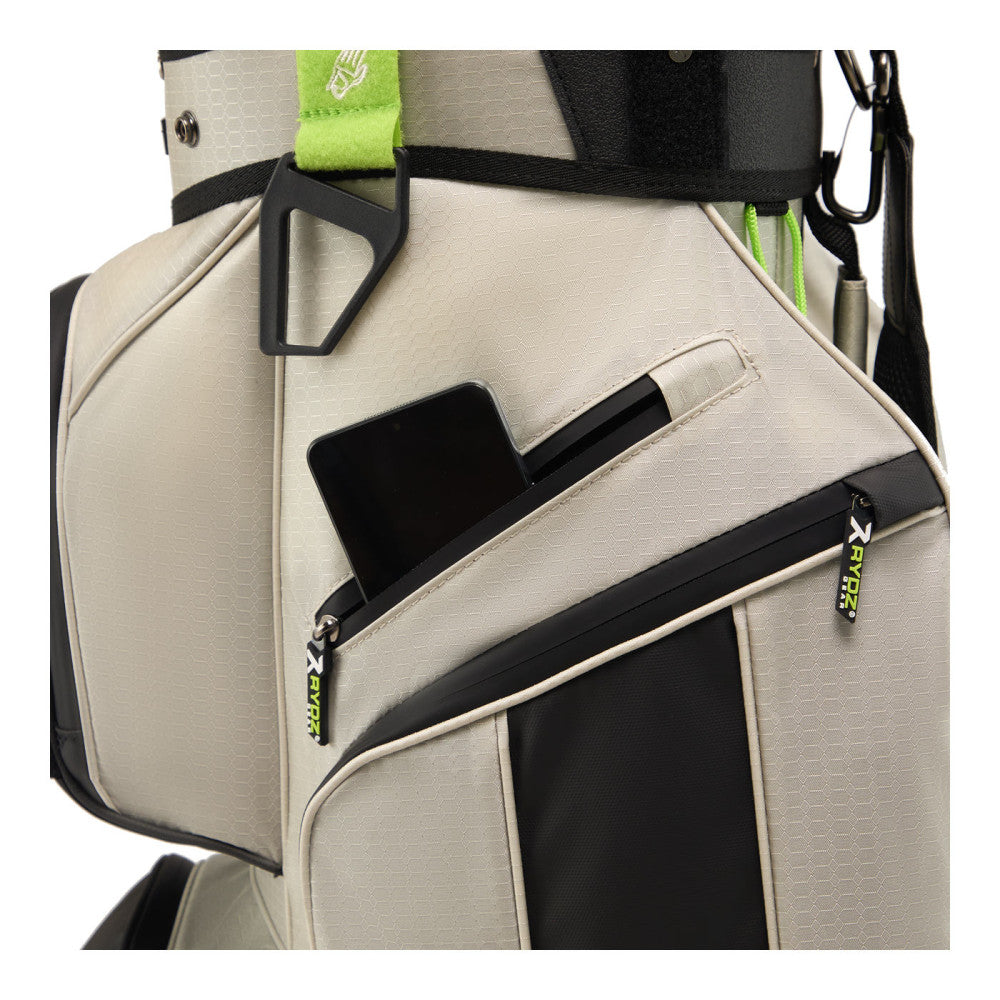 Firebee Water-Resistant Cart Bag Silver/Black/Lime