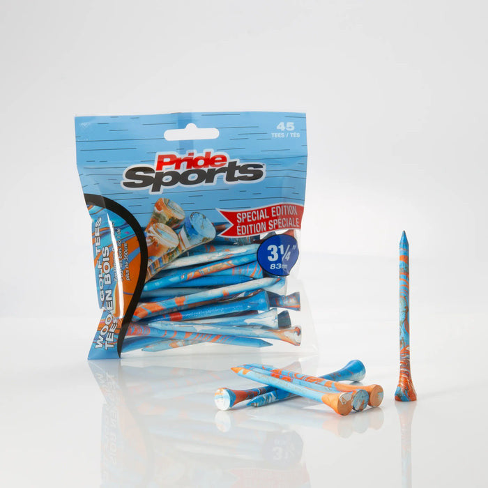Pride Novelty Holztees Paint Splatter Blau/Orange 3 1/4" 45er Pack
