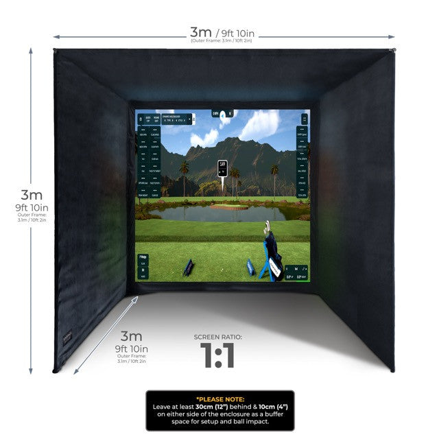 Golf Simulator Enclosure 3 x 3 x 3 m
