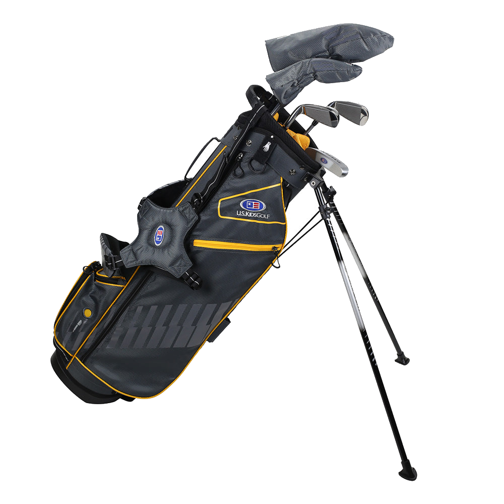 Kinder Golfset Ultralight Set 63" (160–168 cm) 5 Schläger Gold, Produktbild 1, transparenter Hintergrund