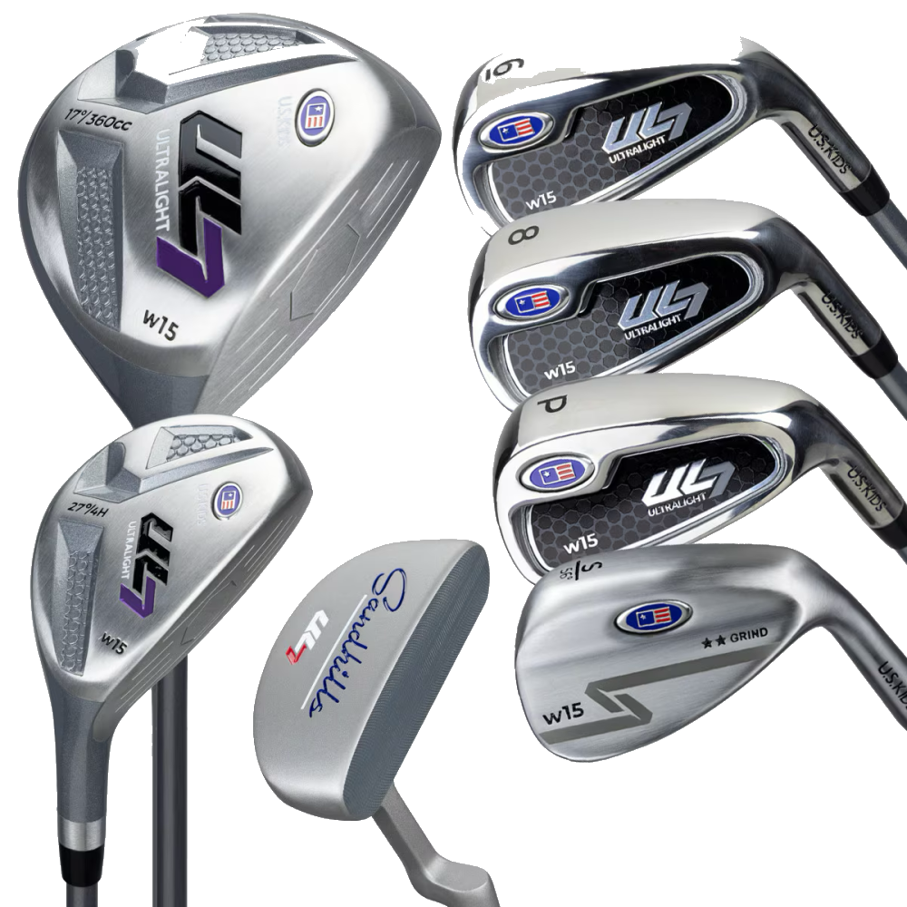 Kinder Golfset UL7 Set 54" (137–145 cm) 7 Schläger Violett, Produktbild 2, transparenter Hintergrund