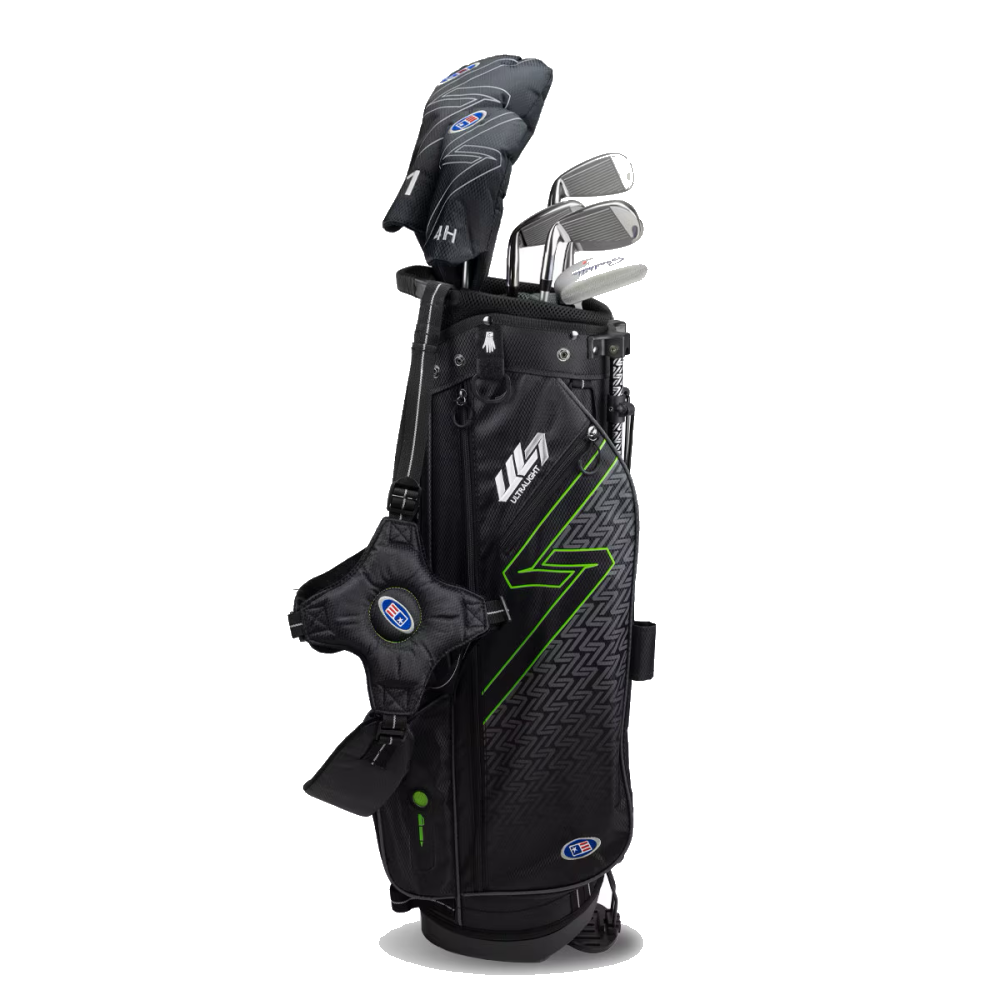 Kinder Golfset UL7 Set 57" (145–152 cm) 7 Schläger Grün, Produktbild 1, transparenter Hintergrund