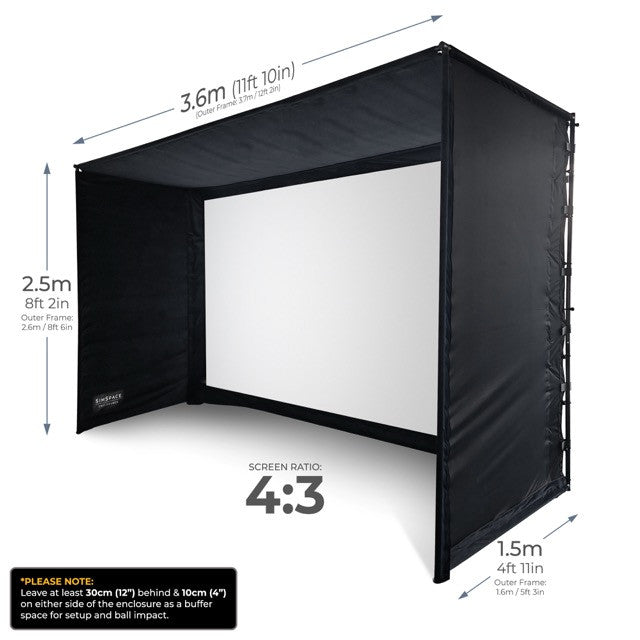 Golfsimulator Enclosure 3,6 x 2,5 x 1,5 m