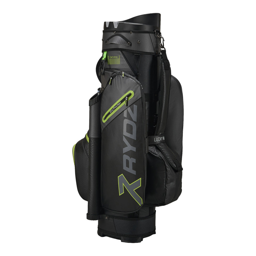 Lucky Nine Water-Resistant Cart Bag Black/Charcoal/Lime