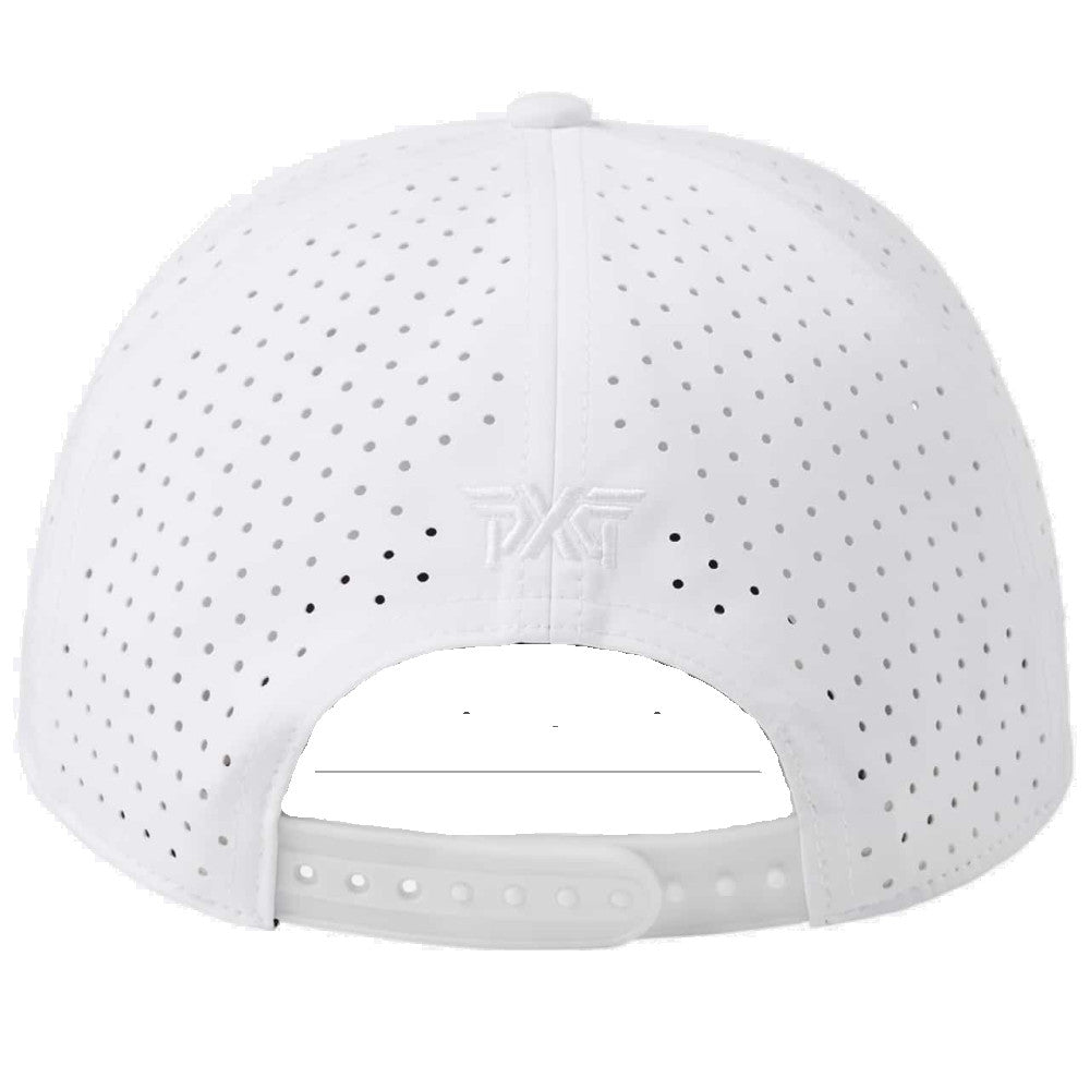 Dog Tag Structured Low Crown Snapback Cap Weiss/Schwarz Chrom