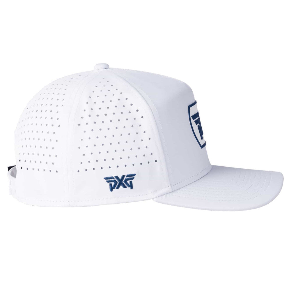 Men's Dog Tag Snapback Cap White/Navy